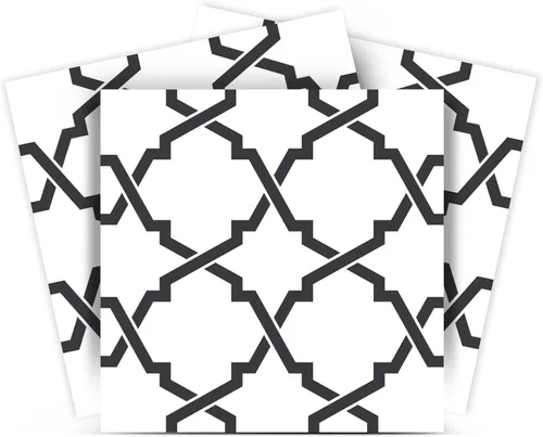 Vista 10 de Mi Alma calcomanías para azulejos en blanco y negro para despegar y pegar calcomanías de azulejos, 24 unidades, para azulejos de baño y cocina