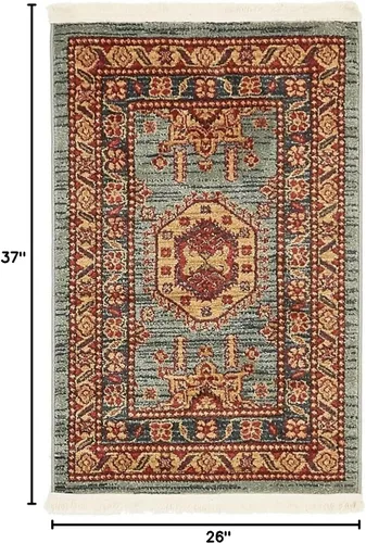 Vista 2 de Unique Loom Sahand Collection - Alfombra de área (2' 2" x 3' 1", rectangular, azul claro/marrón claro)