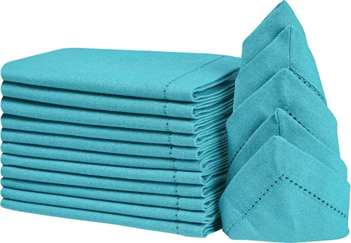 Vista 5 de Juego de 12 servilletas de tela con vainica, servilletas de tela, servilletas de algodón lavables, servilletas de algodón lavables, servilletas
