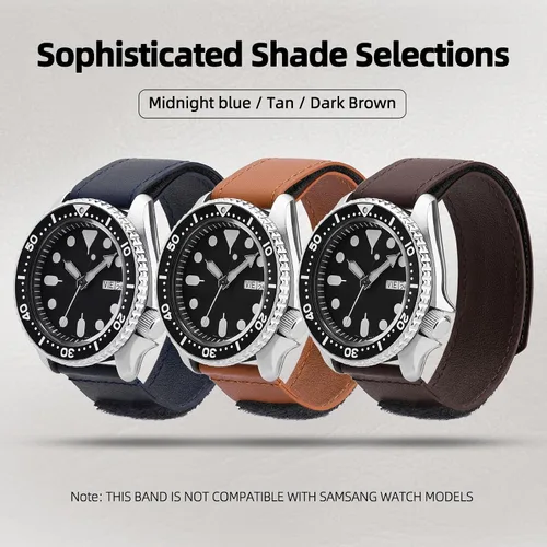 Vista 2 de Ritche Correa de reloj de piel táctica resistente ajustable de 0.78 pulgadas para hombre, compatible con Timex Expedition, Citizen, Moonswatch