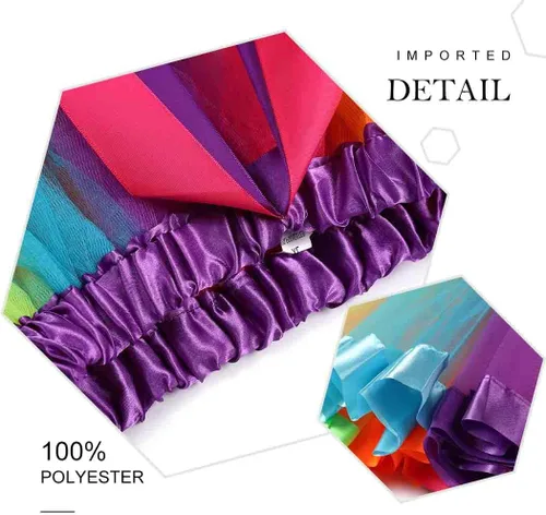 Vista 5 de REETAN Rainbow Tutu Skirts Colorful Tulle Skirt Ribbon Layered Dance Party Tutu Costume for Women and Girls