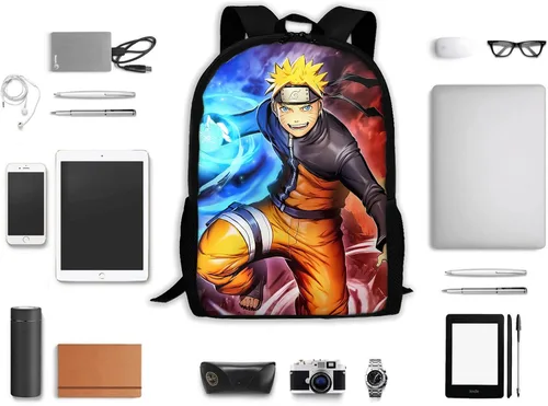 Vista 4 de Mochila de dibujos animados de impresión 3D que viaja mochila multiusos de anime con correas ajustables, Haa-06, Computadora portátil