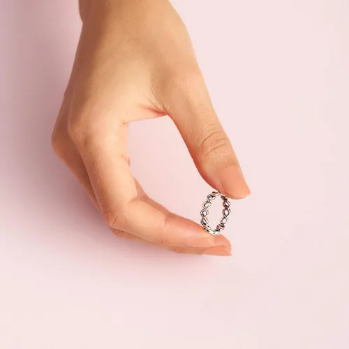 Vista 5 de Pandora Simple Infinity Band Anillo Anillo de plata de ley para mujer Anillo de capas o apilable Regalo para ella Plata de ley Talla 5, Metal