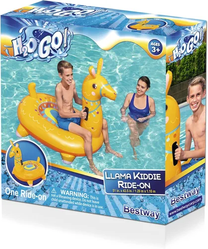 Vista 2 de Bestway H2OGO! - Flotador inflable de llama para niños (53 x 56 pulgadas) Flotador de piscina para niños y niños Ideal para mayores de 3 años