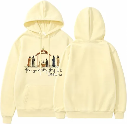 Vista 21 de BANGELY Sudadera Fe Sobre el Miedo para Mujeres, Sudadera Cristiana con Gráfico, Dichos Religiosos Cristianos, Jersey de Biblia, Tops de Pullover