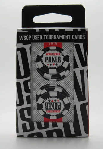 Vista 2 de WSOP Juego de 12 barajas negras auténticas repartidas en cartas de plástico Copag usadas 2016
