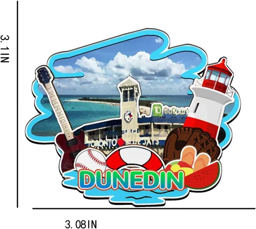 Vista 3 de Imán de madera para nevera Dunedin Florida, Estados Unidos, monumentos 3D, recuerdos coleccionables, decoración hecha a mano, 1472