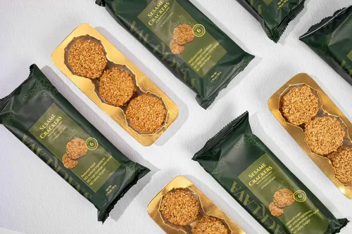 Vista 5 de Snacklava - Galletas de pistacho y sésamo, paquete de 6 (54 piezas)