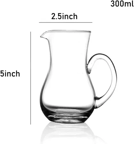 Vista 2 de 123Arts Jarra de vidrio para crema, jarra de leche, jarra, 10.1 fl oz 1 pieza-10.1 fl oz