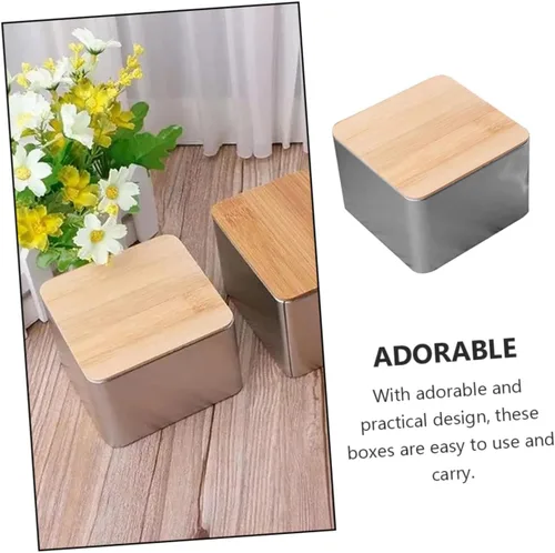 Vista 7 de Cabilock Cover Coin Candy Storage Square Desktop Tidy Box Nut Storage Snack Contenedores Divisores Boda Fiesta Snack