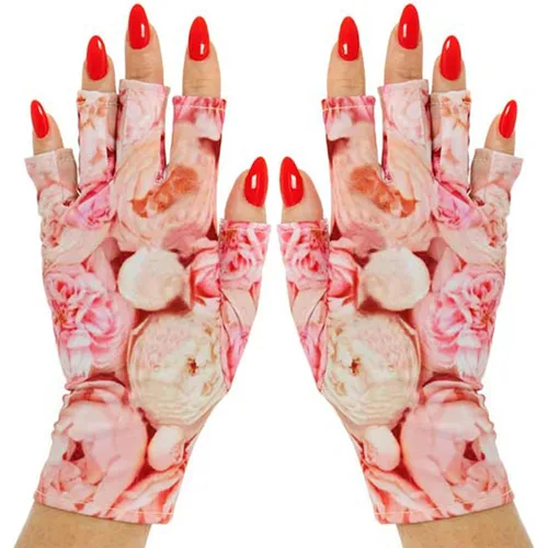 Vista 2 de ManiGlovz - Guantes de uñas originales con protección UPF 50+ UV Manicura de gel y guantes anti UV sin dedos para mujeres Se pueden utilizar