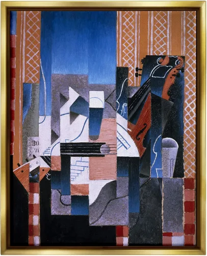 Vista 8 de Stupell Industries Violon et Guitare Juan Gris Clásico Abstracto Pintura Flotante Enmarcado Arte De Pared, Diseño Por one1000paintings Flotador gris