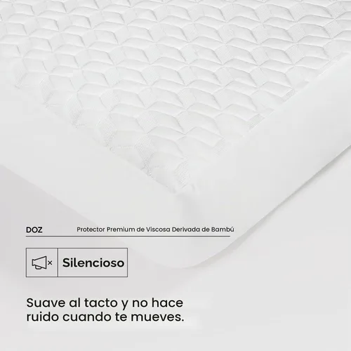 Vista 3 de DOZ - Protector de colchón, 100% viscosa derivada de bambú, funda de colchón de tela de aire 3D, 100% impermeable, ultrasuave, silenciosa, lavable a