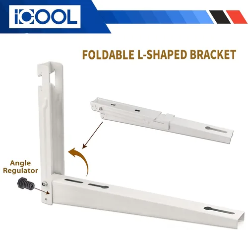 Vista 3 de Soporte de montaje en pared iCOOL Mini Split para aire acondicionado universal sin conductos de 9000-36000 BTU, bombas de calor, compresores y Blanco