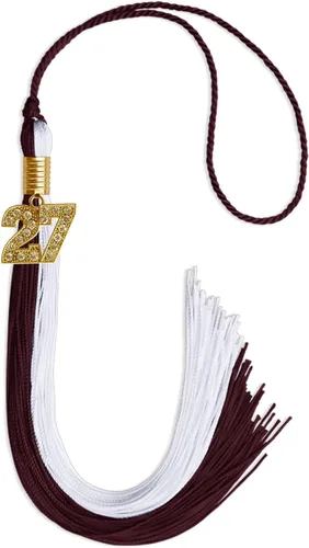 Vista 232 de Endea Graduation Borla de doble color con dije dorado (negro/oro brillante, 2022)