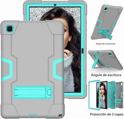 Vista 4 de Funda para Tablet de Samsung Galaxy Tab A7 10.4 2020, Funda Protectora de Alta Resistencia y a Prueba de Golpes de PC de Silicona con Soporte