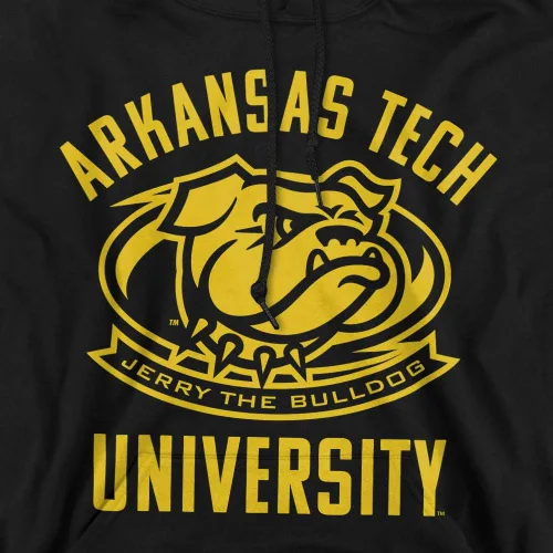 Vista 2 de Arkansas Tech University Sudadera con capucha oficial grande de un solo color unisex para adultos