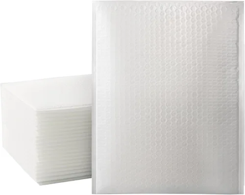 Vista 8 de zmybcpack Sobres de burbujas de polietileno blanco de 8.5 x 12 pulgadas, paquete de 50 Sobres acolchados para envío, autosellados, para envío