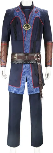 Vista 5 de HLENOK Strange Stephen - Disfraces de cosplay para hombre, bata medieval, disfraz de maestro para Halloween