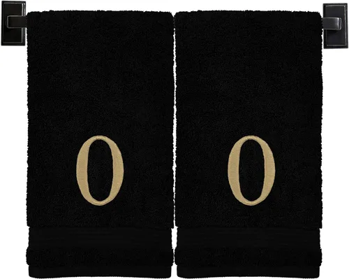 Vista 132 de Toallas de mano con monograma para baño, algodón turco de lujo, bordadas en Estados Unidos, juego de 2, elige el color del juego