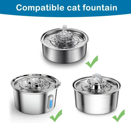 Vista 2 de Filtros de fuente de agua para gatos, filtros de repuesto para fuente de gato para dispensador automático de agua para mascotas de 2.0L/67 onzas