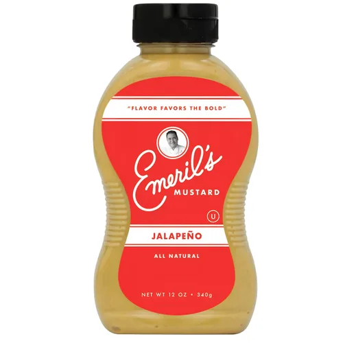 Vista 5 de Emeril Lagasse Mostaza gourmet – Dijon, jalapeño y dulce picante – 12 oz de salsa de mostaza natural prémium (individual/paquete de 1, Dijon)