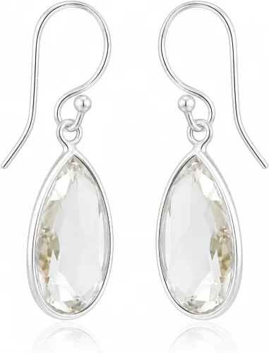 Vista 8 de Aretes de ágata musgo verde de 0.472 x 0.709 in con forma de pera de plata de ley 925, aretes de piedras preciosas hechos a mano, juego de bisel