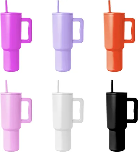 Vista 6 de Paquete de 12 popotes de repuesto para vaso Simple Moderno, popotes reutilizables de 12 pulgadas compatibles con vasos Stanley de 40 onzas, Iron