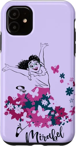 Vista 5 de Funda para iPhone 14 Disney Encanto Mirabel Madrigal Floral Lila Púrpura