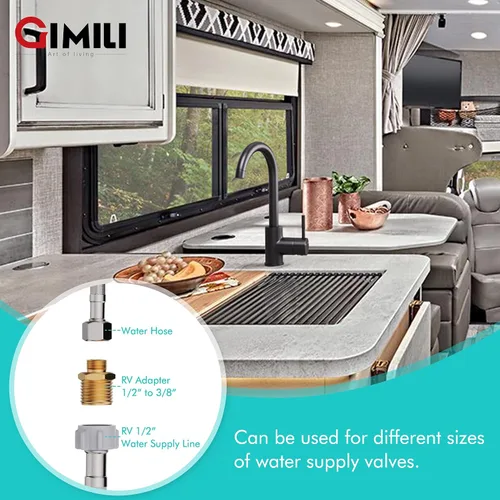 Vista 4 de Grifo de cocina Prep Wet - Pequeño para cocina, casa de campo, caravana, cámper, uso al aire libre, baño