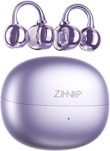 Vista 7 de ZIHNIC S26 Auriculares Inalámbricos con Clip, Auriculares Inalámbricos de Oído Abierto Bluetooth 5.4 con Micrófono, IPX5 Resistente al Agua, 35 Negro