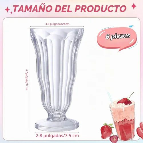 Vista 3 de Mifoci - 6 vasos de batido de 16 onzas, vasos de soda anticuados