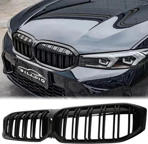 Vista 41 de Parrilla G20 - Parrilla de Riñón Negra Compatible con Serie 3 G20 316i/318i/320i/328i/330i/335i/340i de 2019-2022 Negro Brillante Diamante