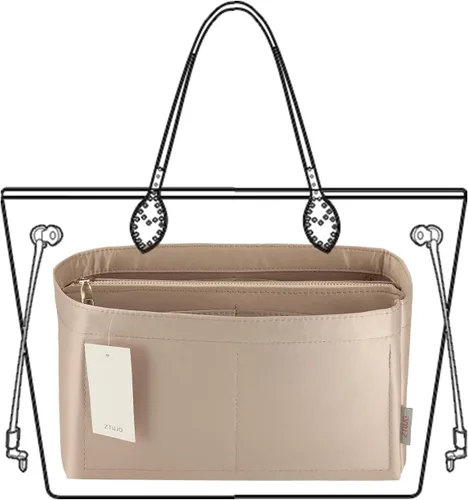 Vista 7 de Organizador de bolso para bolsos, organizador de bolso con cremallera, organizador Neverfull, organizador de bolsas para Speedy Neverfull ONTHEGO
