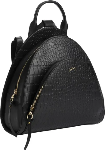 Vista 2 de VELEZ Mini mochila de cuero de grano completo + pequeña cartera negra para mujer