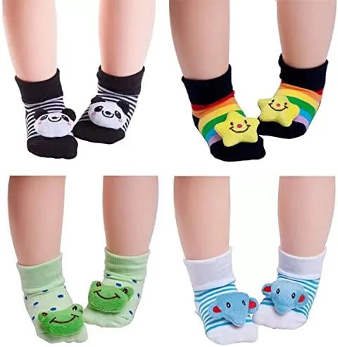 Vista 2 de FedMois 6 pares de zapatos antideslizantes para bebé con dibujos animados en 3D