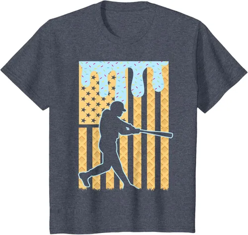 Vista 93 de Camiseta de béisbol Drip Boys Dripping Ice Cream Baseball American Flag, Negro -, Pequeña