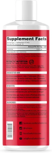 Vista 2 de Suplemento líquido Carnicuts L-carnitina de NutraOne sin estimulantes* (Berry Blast - 32 porciones)