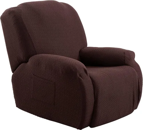 Vista 12 de ele ELEOPTION Fundas reclinables de 4 piezas con bolsillo lateral, antideslizante, ajustable, protector de muebles con parte inferior elástica Negro