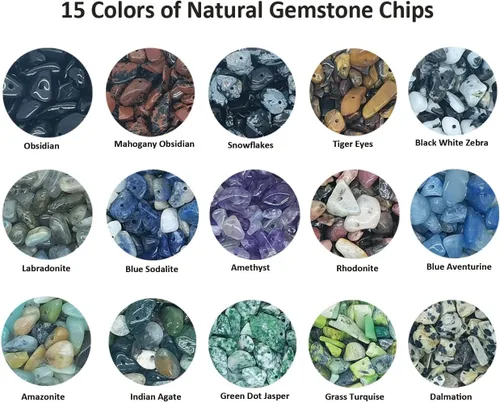 Vista 2 de Cuentas de piedras preciosas para hacer joyas DIY, cristales de energía curativa con pulido, cuentas irregulares trituradas con forma irregular
