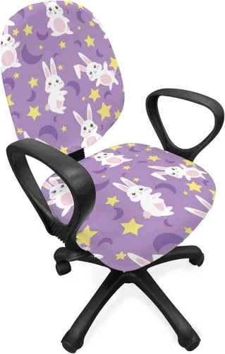 Vista 21 de Lunarable Funda para silla de oficina tribal, diseño azteca, nativo americano, geométrico, simbolismo étnico con espirales de triángulos, elástico