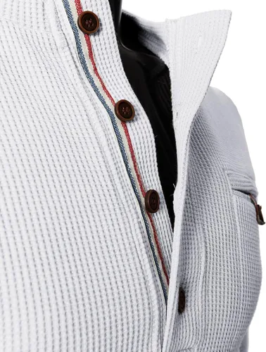 Vista 5 de H2H Men's Casual Slim Fit Henley Cotton Shirts Long Sleeve Lightweight Waffle Fabric