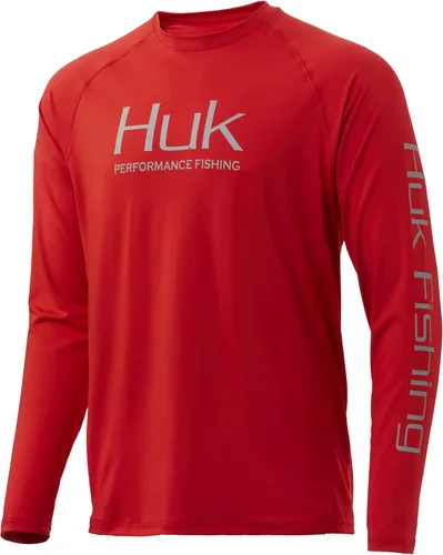 Vista 35 de Huk Pursuit Vented LS para hombre Refracción Fish Fade - San Sal/Wahoo