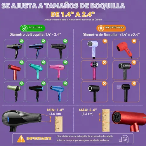 Vista 5 de LIGOLIG Difusor de cabello, difusor universal para secador de pelo de 1.4 a 2.4 pulgadas, difusor de pelo para cabello rizado y cabello ondulado