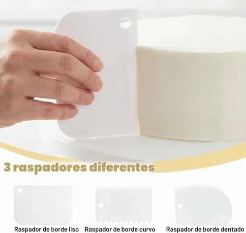 Vista 5 de Juego de 34 herramientas para decoración de postres, herramientas de decoración de pasteles, suministros de glaseado, acero inoxidable, herramienta