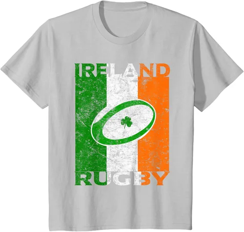Vista 26 de Camiseta de rugby irlandés con la bandera de Irlanda, regalo vintage Negro
