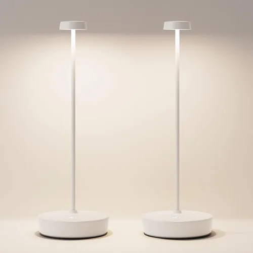 Vista 8 de Paquete de 2 lámparas de mesa LED inalámbricas, luz de mesa recargable, lámpara de mesa regulable de 3 colores, luz de mesa portátil