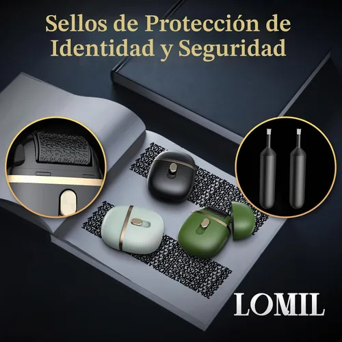 Vista 7 de Sello de rodillo de protección contra robo de identidad recargable, negro