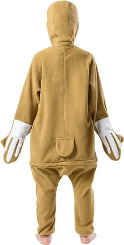 Vista 3 de CANASOUR Disfraz de perezoso para niños, disfraz de Halloween, mameluco de Navidad, anime, cosplay, animales, pijama de una pieza de 4 a 12 años