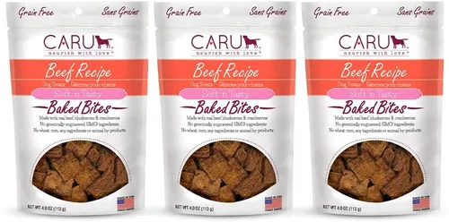 Vista 7 de Caru Soft 'n Tasty Baked Bites - Golosinas para perros, receta de cocodrilo, 3.5 onzas